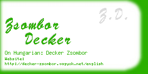 zsombor decker business card